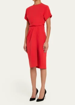 Giorgio ArmaniWashed Silk Asymmetric Midi Dress