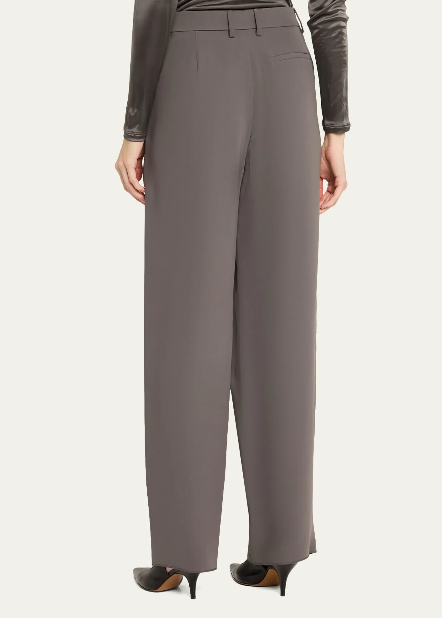 Giorgio ArmaniWashed Silk Pleated Trousers