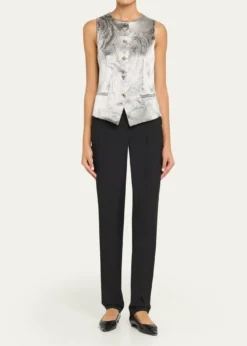 Giorgio ArmaniWatercolor-Print Slim Waistcoat