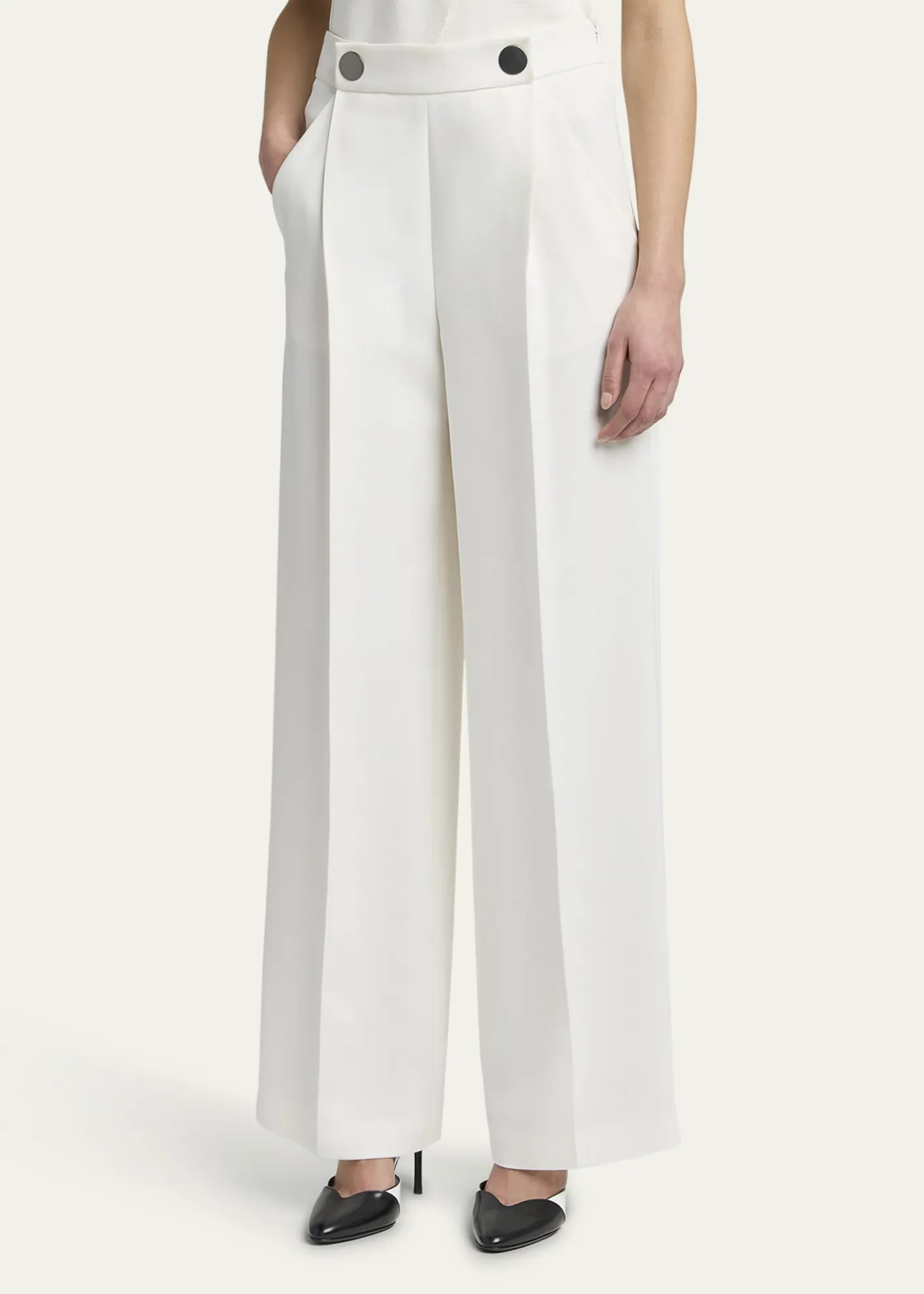 Giorgio ArmaniWide Leg Silk Cady Trousers