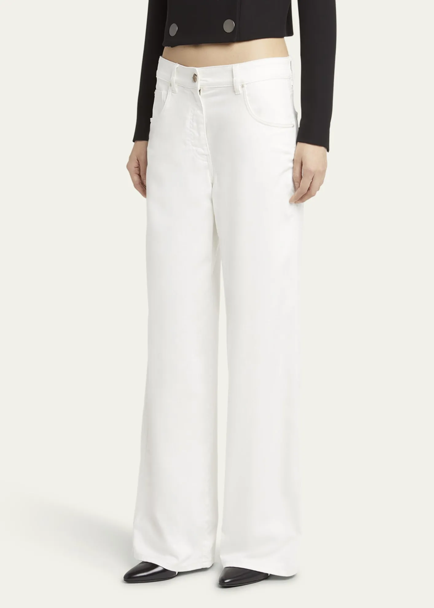 Giorgio ArmaniWide Leg Stretch-Cotton Jeans