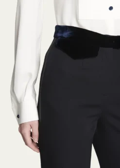 Giorgio ArmaniWool Tuxedo Pants with Velvet Details