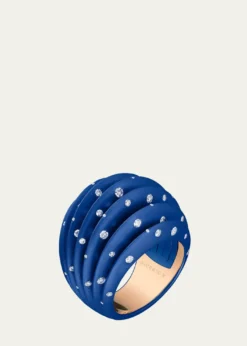 GIORGIO BPalma Blue Titanium and 18K Rose Gold Starburst Ring with Diamonds