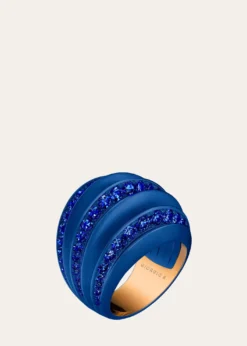 GIORGIO BPalma Blue Titanium and 18K Rose Gold Ring with Sapphires