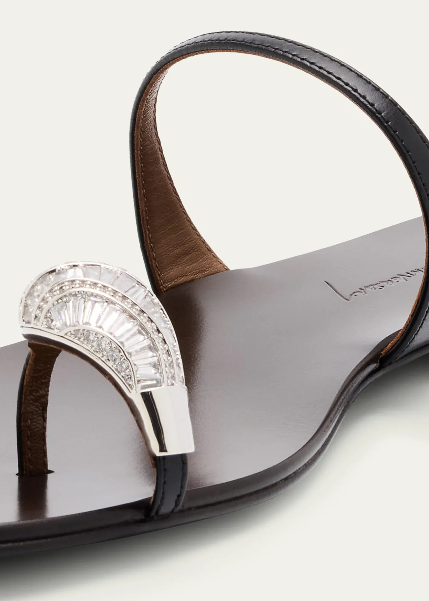 Giuseppe ZanottiCrystal Jewel Thin Strap Leather Sandals