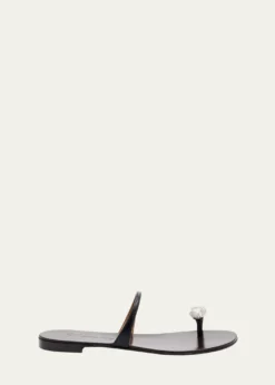 Giuseppe ZanottiCrystal Jewel Thin Strap Leather Sandals
