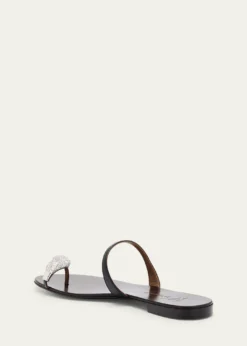 Giuseppe ZanottiCrystal Jewel Thin Strap Leather Sandals