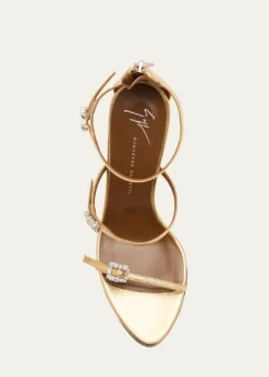 Giuseppe ZanottiMetallic Leather Ankle-Strap Sandals