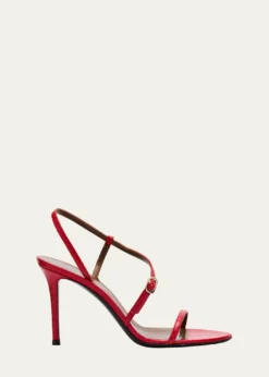 Giuseppe ZanottiSnakeskin Ankle Strap Stiletto Sandals