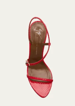 Giuseppe ZanottiSnakeskin Ankle Strap Stiletto Sandals