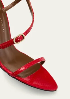 Giuseppe ZanottiSnakeskin Ankle Strap Stiletto Sandals