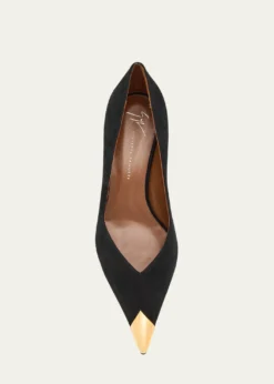 Giuseppe ZanottiSuede Golden Cap-Toe Pumps
