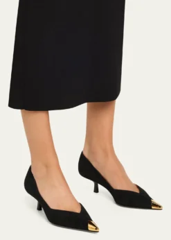 Giuseppe ZanottiSuede Golden Cap-Toe Pumps