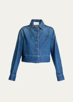GivenchyCropped Raw-Edge Cotton Denim Jacket