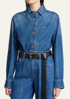 GivenchyCropped Raw-Edge Cotton Denim Jacket