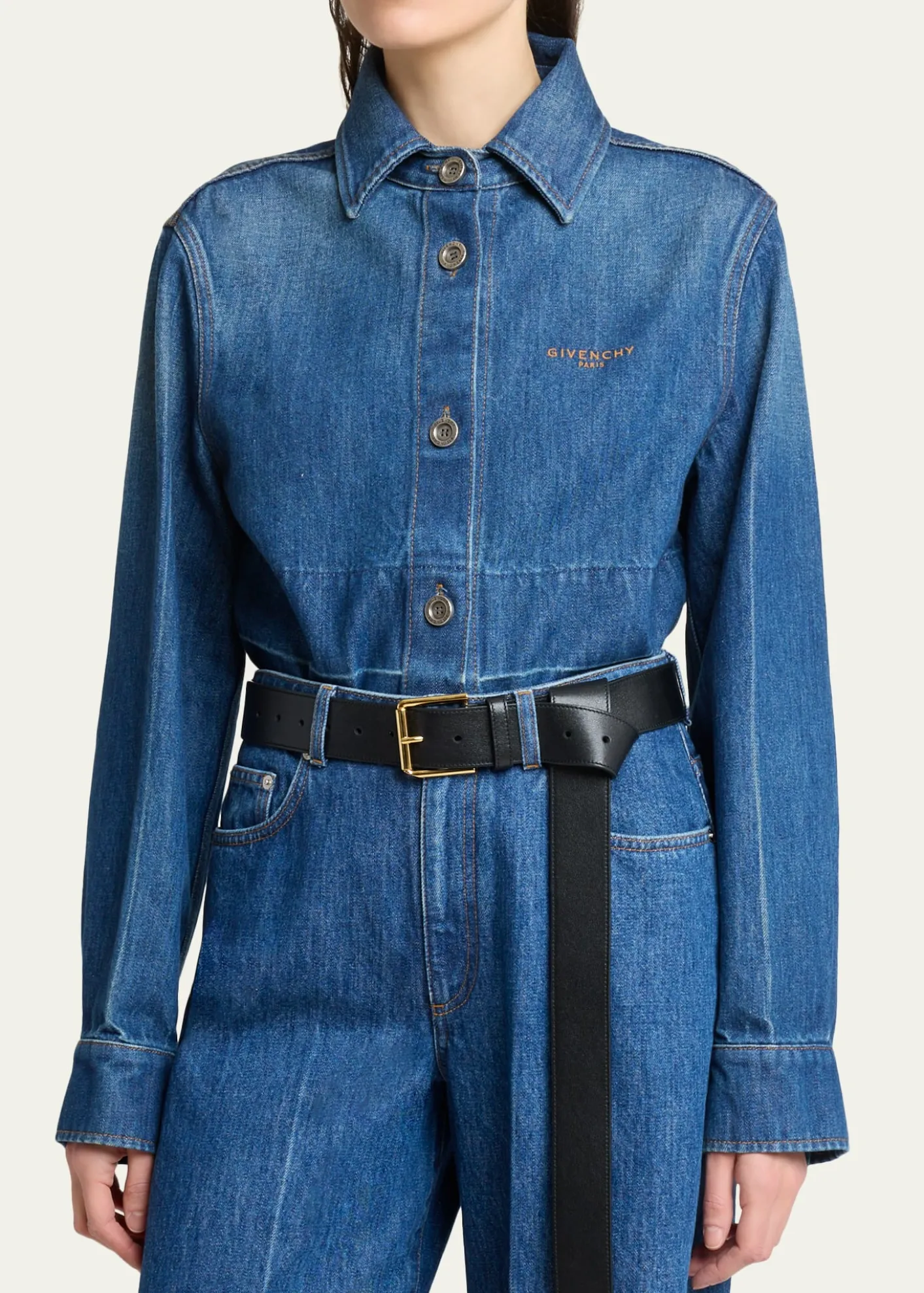 GivenchyCropped Raw-Edge Cotton Denim Jacket