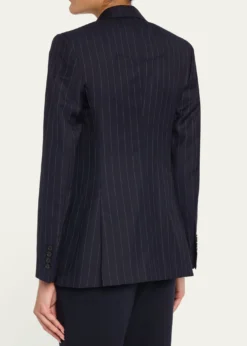 GivenchyDouble-Breasted Pinstripe Wool Jacket