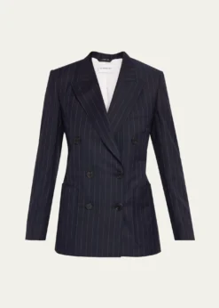 GivenchyDouble-Breasted Pinstripe Wool Jacket