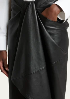 GivenchyDraped Leather Maxi Skirt