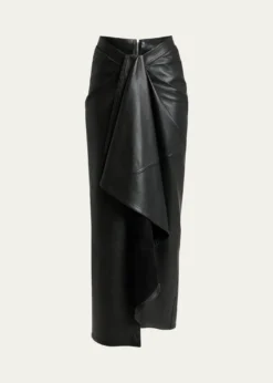 GivenchyDraped Leather Maxi Skirt