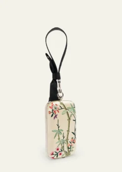 GivenchyFloral-Embroidered Wristlet Clutch Bag in Satin