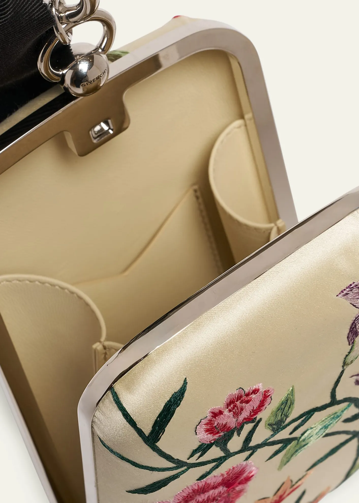 GivenchyFloral-Embroidered Wristlet Clutch Bag in Satin