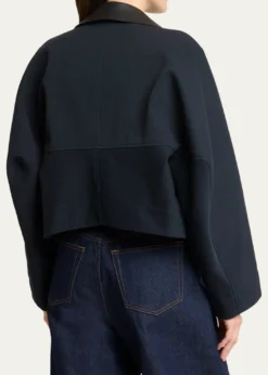 GivenchyLeather-Collar A-Line Cocoon Coat