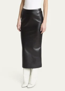 GivenchyLeather Godet-Back Midi Pencil Skirt