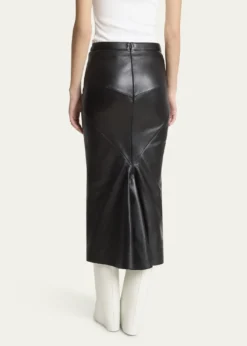 GivenchyLeather Godet-Back Midi Pencil Skirt