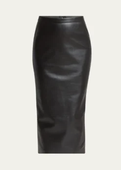 GivenchyLeather Godet-Back Midi Pencil Skirt