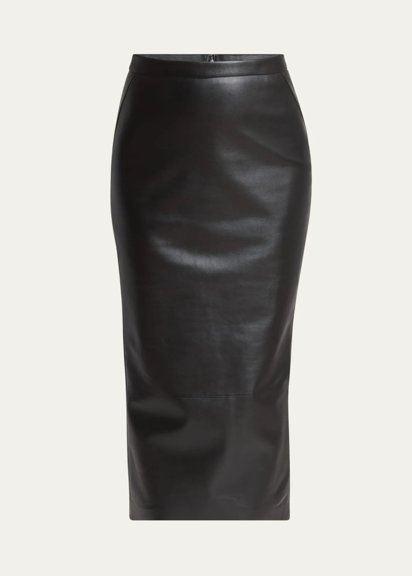 GivenchyLeather Godet-Back Midi Pencil Skirt