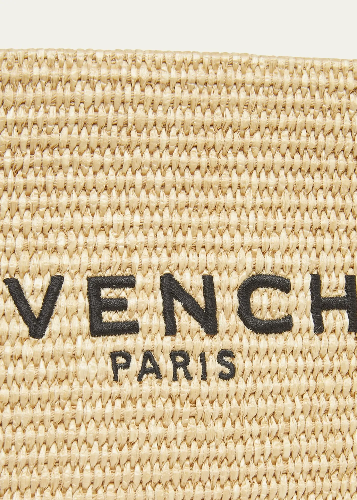 GivenchyLogo-Embroidered Pouch Bag in Faux Raffia