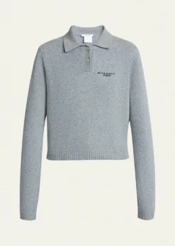 GivenchyLogo Embroidered Wool-Cashmere Polo Sweater