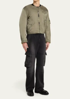 GivenchyMen's Couture Seam Nylon Bomber with Logo Patch
