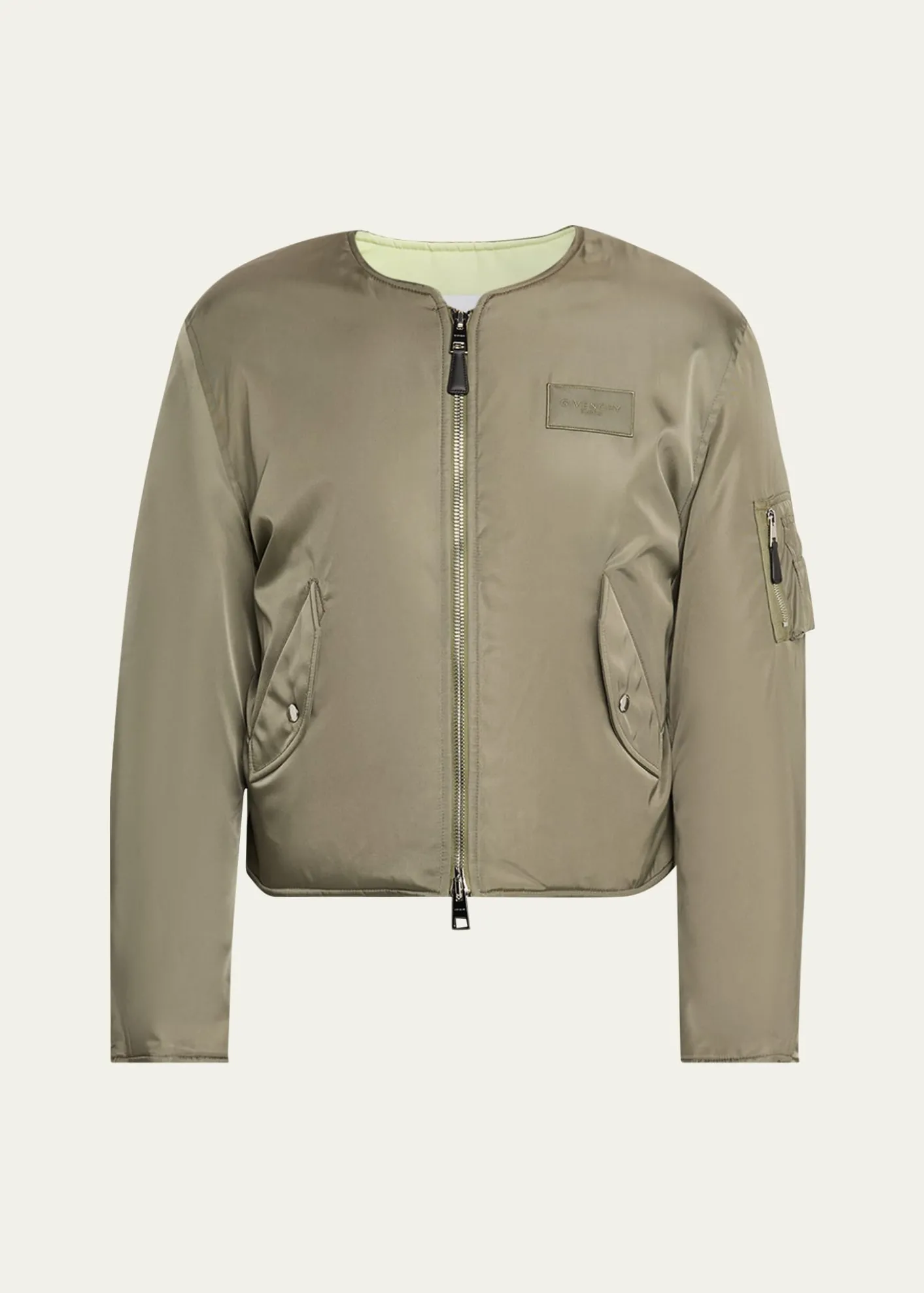 GivenchyMen's Couture Seam Nylon Bomber with Logo Patch