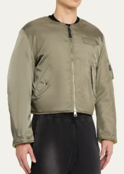 GivenchyMen's Couture Seam Nylon Bomber with Logo Patch