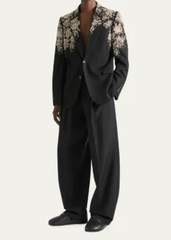 GivenchyMen's Double Pleated Wide-Leg Trousers