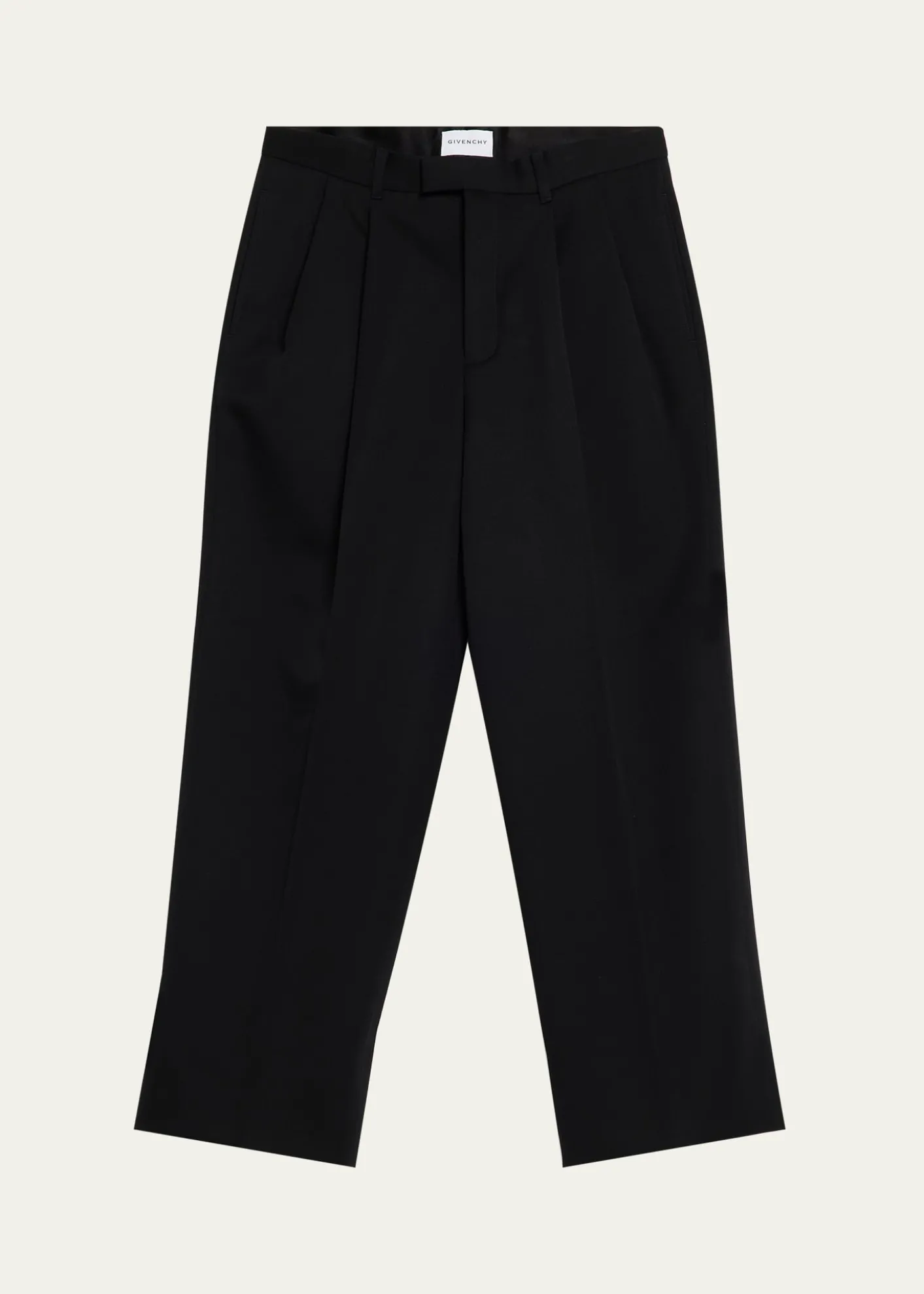 GivenchyMen's Double-Pleat Grain de Poudre Wool Pants
