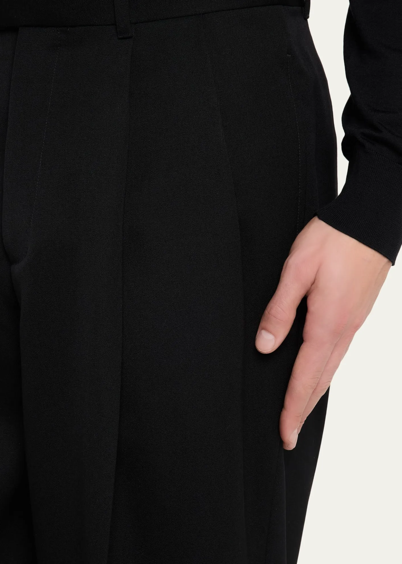 GivenchyMen's Double-Pleat Grain de Poudre Wool Pants