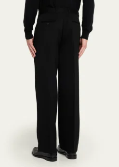 GivenchyMen's Double-Pleat Grain de Poudre Wool Pants