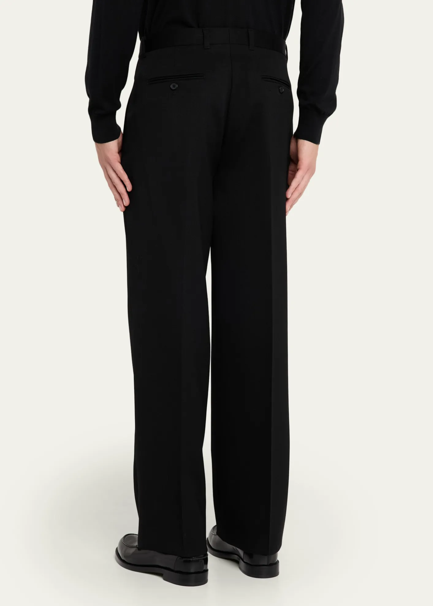 GivenchyMen's Double-Pleat Grain de Poudre Wool Pants