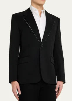 GivenchyMen's Fitted Wool Raw-Edge Two-Button Blazer