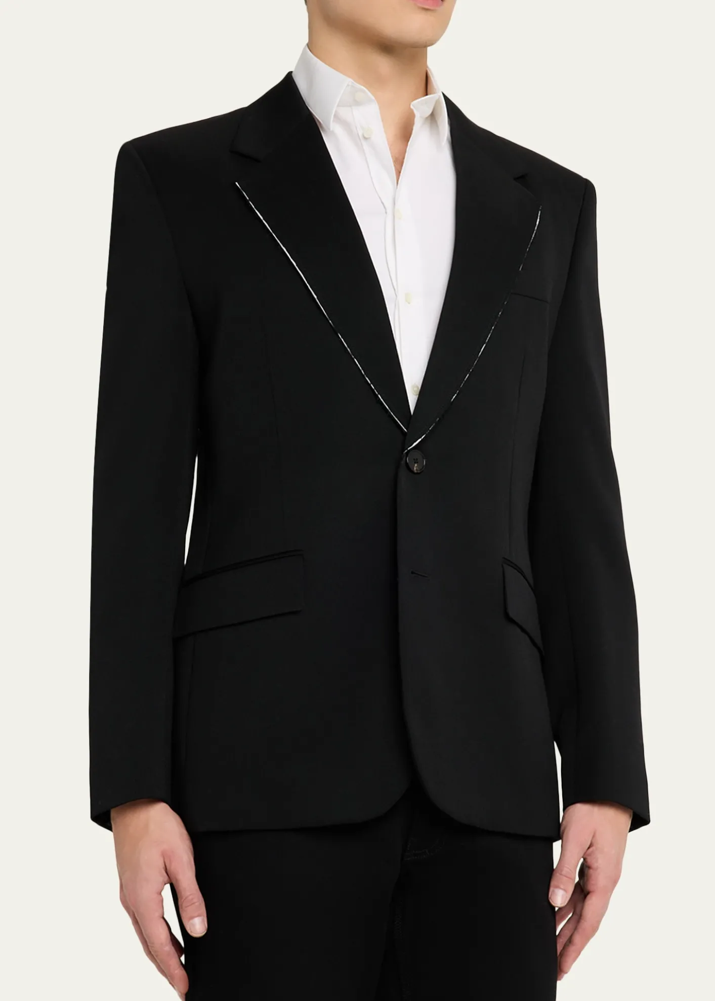 GivenchyMen's Fitted Wool Raw-Edge Two-Button Blazer