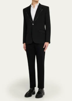 GivenchyMen's Fitted Wool Raw-Edge Two-Button Blazer