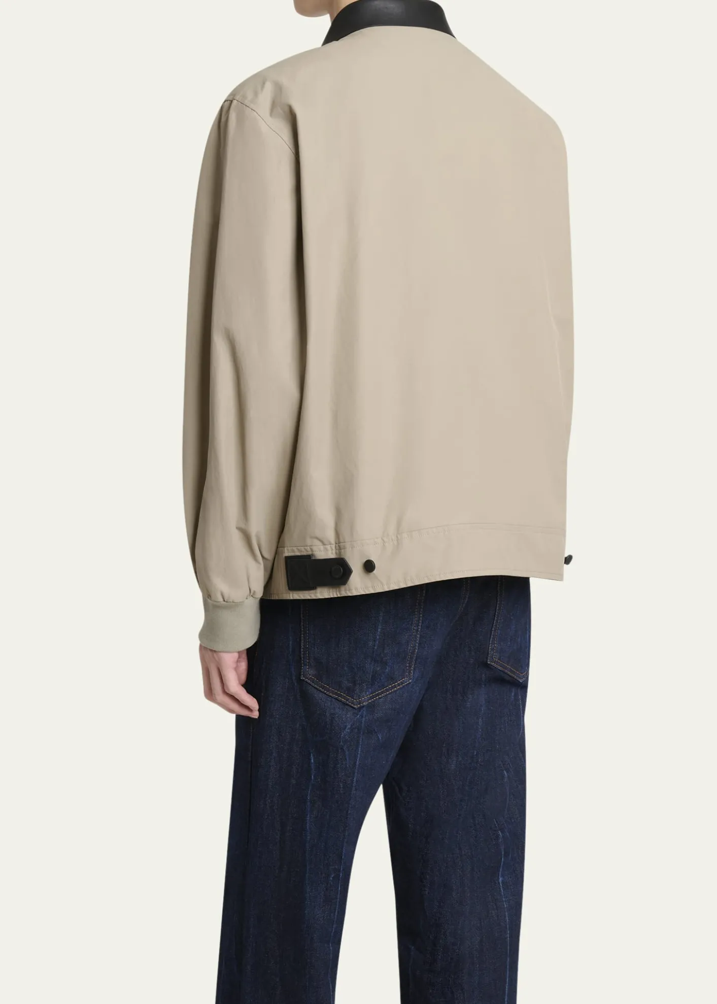 GivenchyMen's Harrington Jacket w/ Leather Coilar