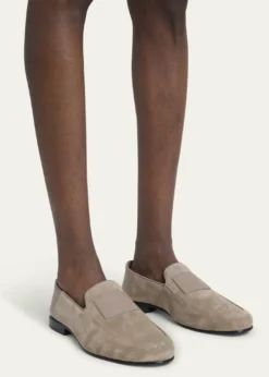 GivenchyMen's Label Suede Foldable Loafers
