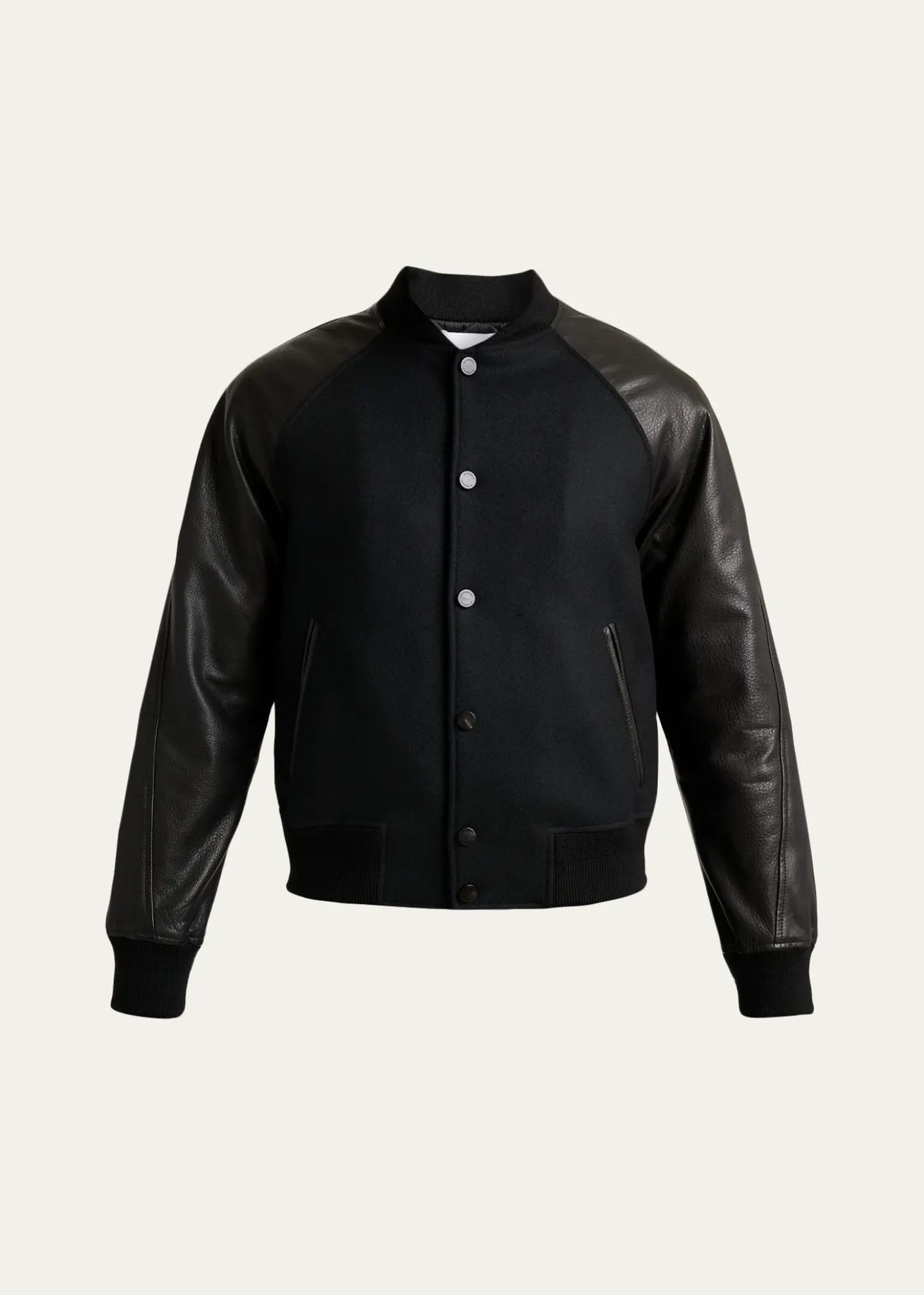 GivenchyMen's Mixed Material Wool and Leather Bomber Jacket