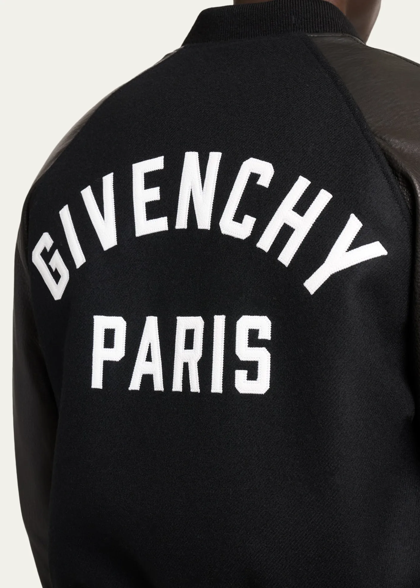 GivenchyMen's Mixed Material Wool and Leather Bomber Jacket