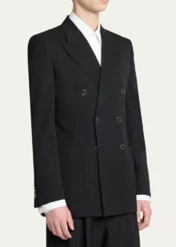 GivenchyMen's Wool Gabardine Double-Breasted Jacket