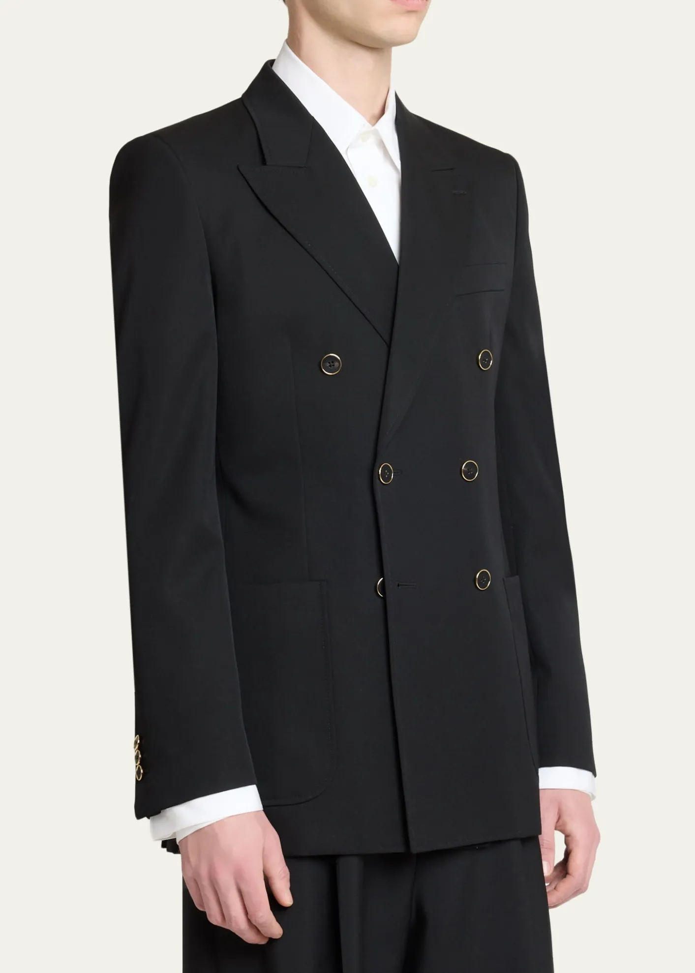 GivenchyMen's Wool Gabardine Double-Breasted Jacket